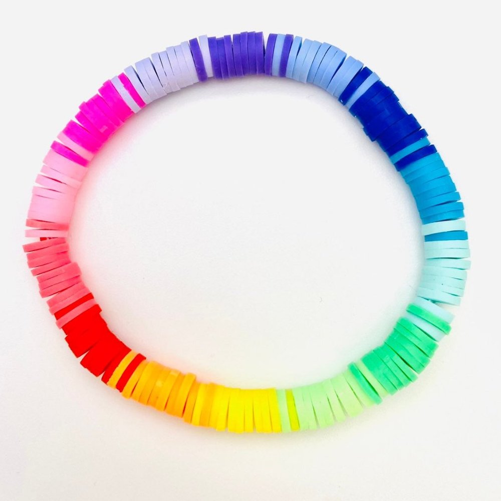 Rainbow Heishi Stretch Bracelet